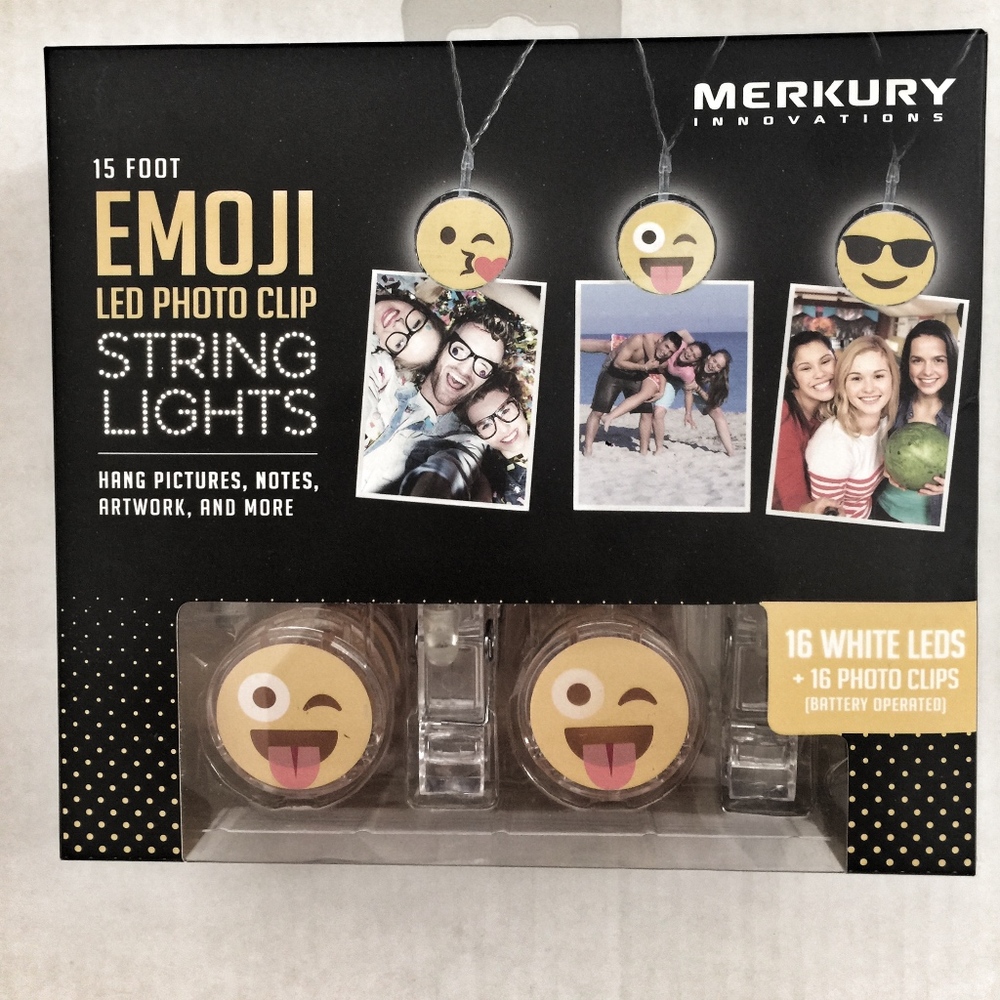 Emoji LED Photo Clip String Lights